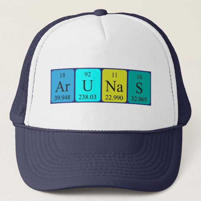 Arunas periodic table name hat (Front)