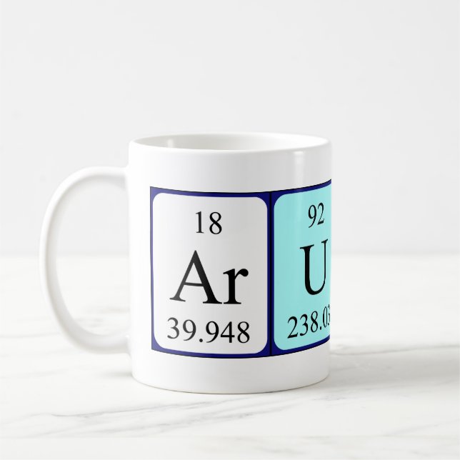 Arunas periodic table name mug (Left)