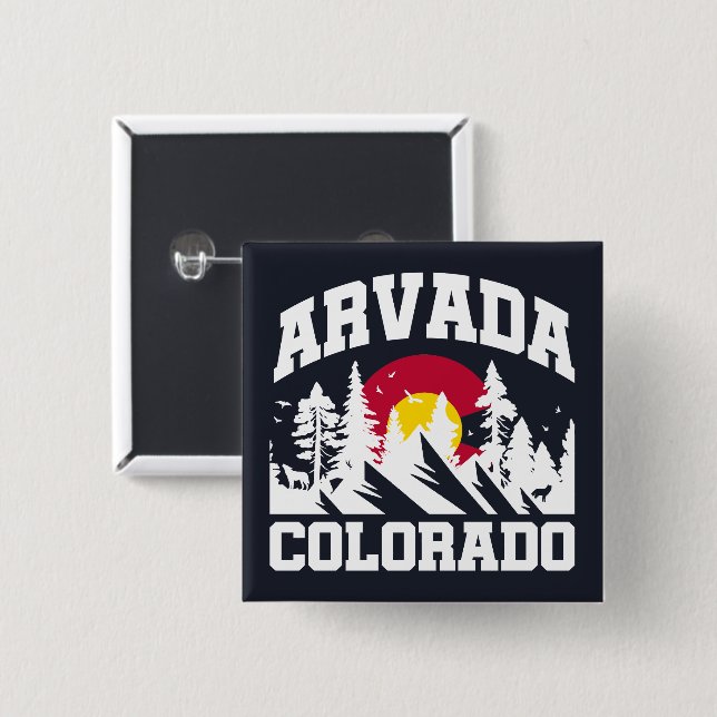 Arvada,Colorado 2 Inch Square Button (Front & Back)