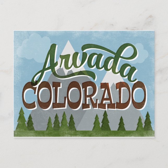 Arvada Colorado Snowy Mountains Postcard (Front)