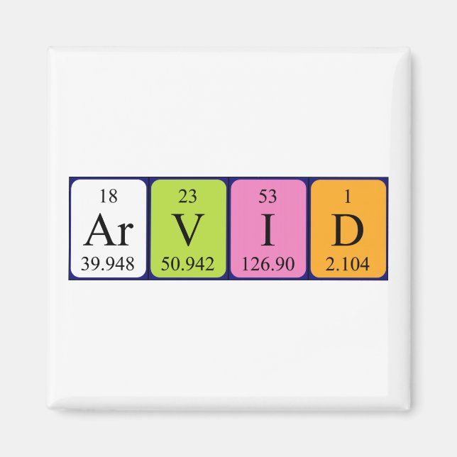 Arvid periodic table name magnet (Front)