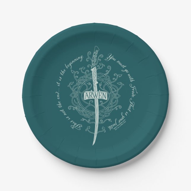 ARWEN™ Elven Sword Quote Paper Plate (Front)