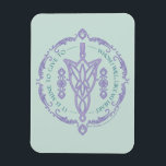 ARWEN™ Evenstar Quote Graphic Magnet<br><div class="desc">Embrace the grace and strength of Middle-earth™ with this elegant Lord of the Rings™ design inspired by Arwen™ and the timeless beauty of Elven artistry. At the center, an intricate Evenstar-style motif is framed by delicate scrollwork and flowing ornamental details, creating a refined, symmetrical composition. Encircling the design is the...</div>