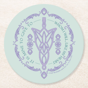 ARWEN™ Evenstar Quote Graphic Round Paper Coaster