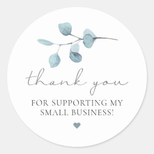 ARYA Boho Sage Eucalyptus Greenery Small Business Classic Round Sticker