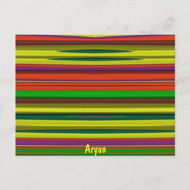 ARYAN ~ 3D Design Pattern ~ Christmas Colors~ Postcard (Front)