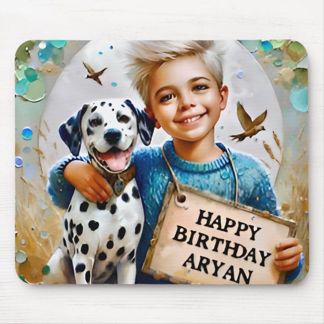 ARYAN ~ and his Dalmation dog ~ Mouse Pad (Front)