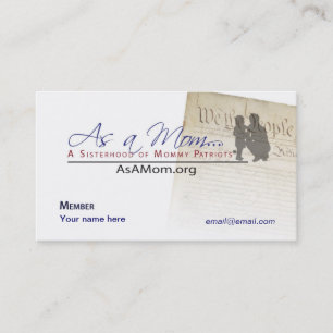 As A Mom... Member business Card