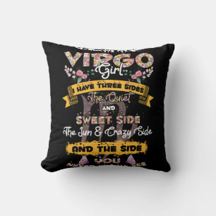 As A Virgo Girl birthday Astrology Zodiac Floral Throw Pillow