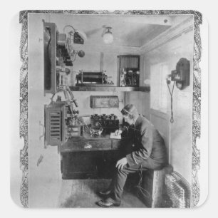 As Aboard the Wrecked "Titanic" Square Sticker