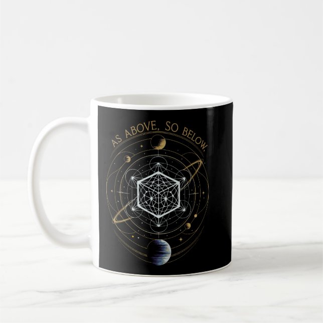 As Above, So Below – Cosmic Sacred Geometry Coffee Mug (Left)