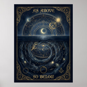  As Above So Below Hermetic Alchemy Celestial  Poster