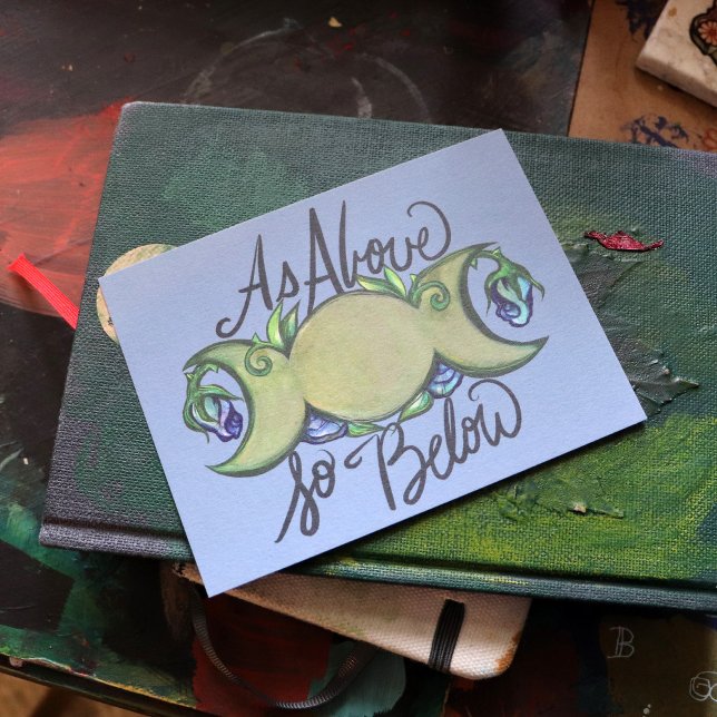 As Above so below pagan triple Moon Art            Postcard (Creator Uploaded)