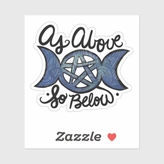 As Above So Below Triple Moon Wiccan Art (Sheet)