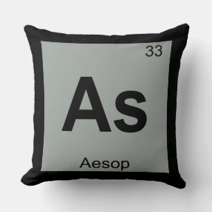 As - Aesop Fables Chemistry Periodic Table Symbol Throw Pillow