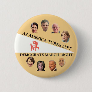 As America turns Left 2 Inch Round Button
