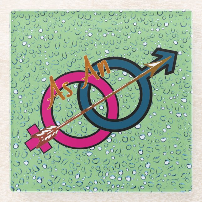 'As An Arrow' Logo Glass Coaster (Front)