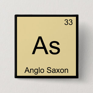 As - Anglo Saxon Funny Chemistry Element Symbol T 2 Inch Square Button