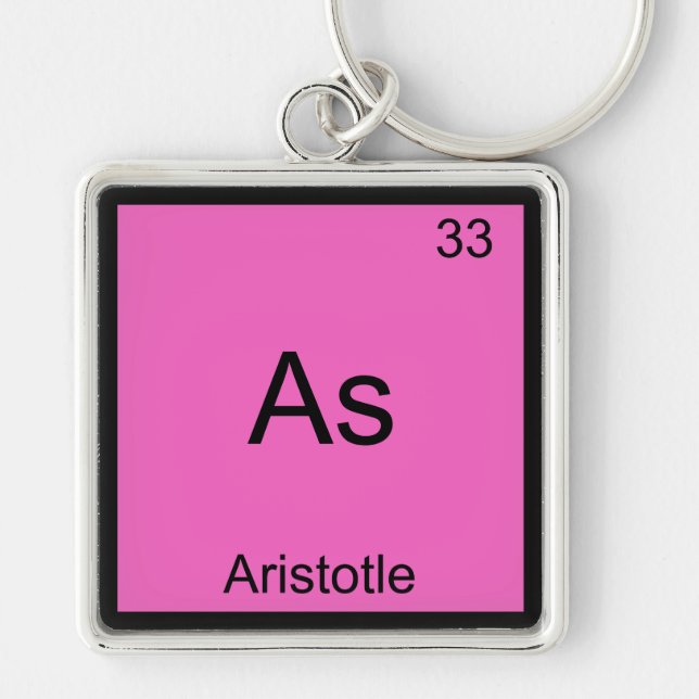 As - Aristotle Funny Element Chemistry Symbol Tee Keychain (Front)