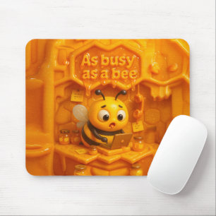 As busy as a bee – cute productivity bee at work mouse pad