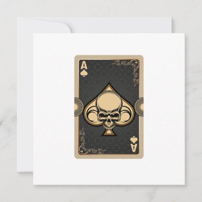 As de Pique Crâne Cartes Poker Casino Joueur Pari (Devant)