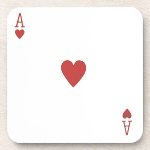 As des dessous de verre de carte de jeu de coeurs