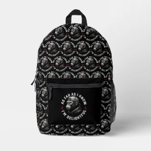 As Far As I Know I'm Delightful Funny Monkey Printed Backpack