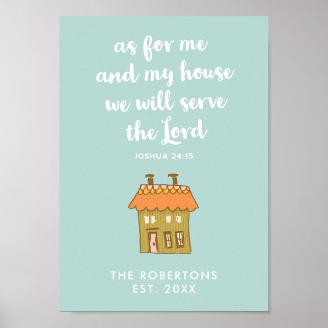 As For Me And My House Christian Personalized Poster (Front)