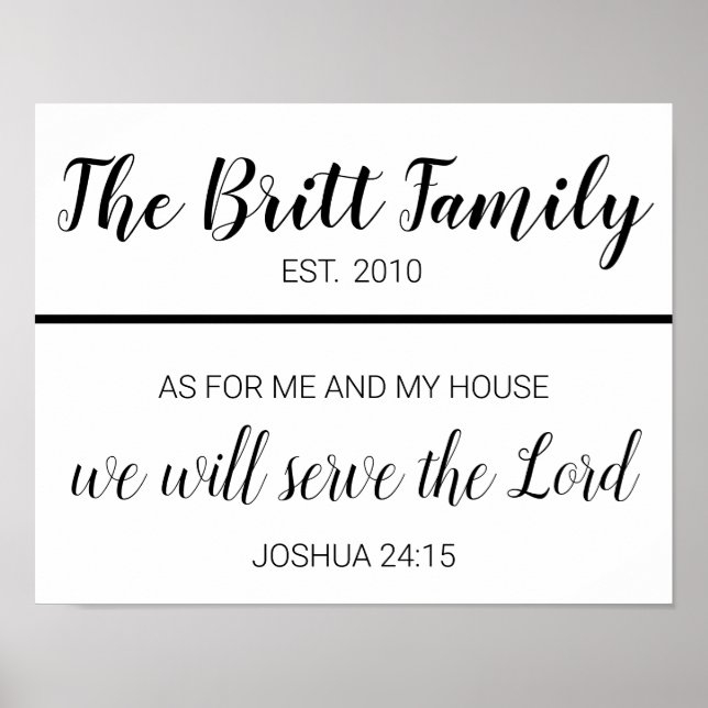 As For Me and My House Customizable Poster (Front)