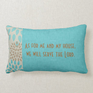 As for Me and My House Serve the Lord Scripture Lumbar Pillow