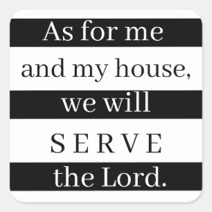 As for me and my house square sticker