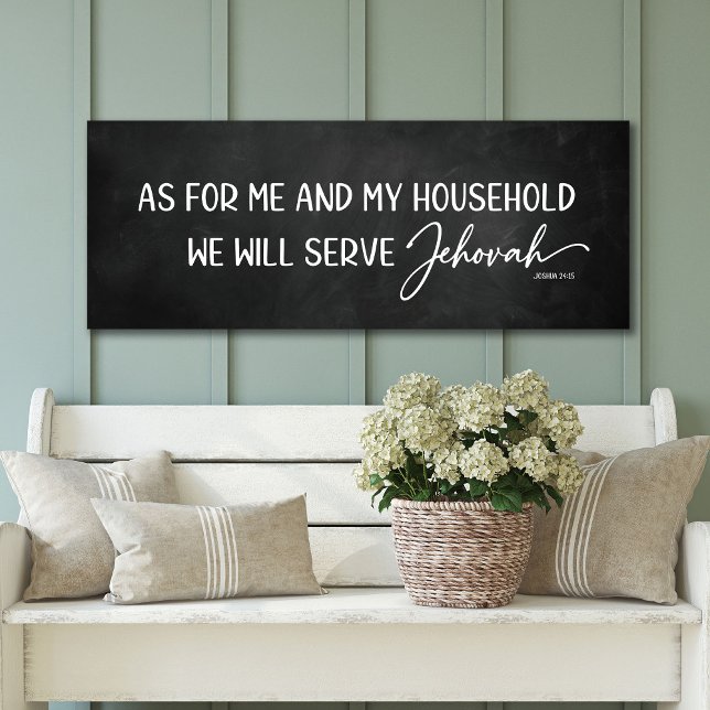 As for me and my household on Chalkboard Canvas Print (Creator Uploaded)