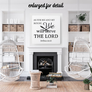 As For Me & My House Joshua 24:15 Bible Verse Square Wall Clock