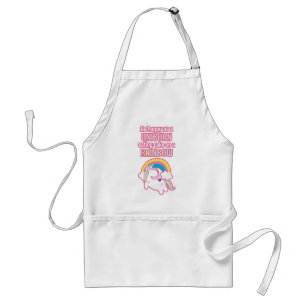 As Happy As A Unicorn Eating Cake On A Rainbow Standard Apron