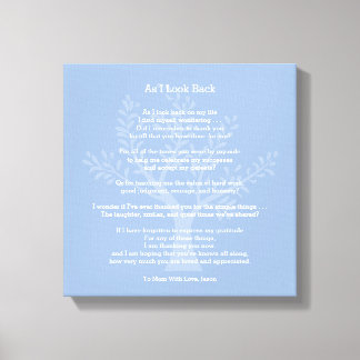 As I Look Back, Canvas Print