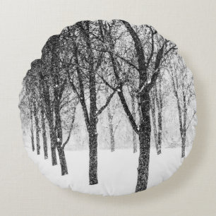 as I side with trees Round Pillow