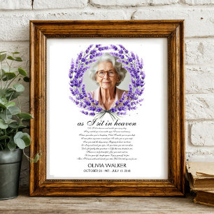 As I sit in heaven Photo Funeral Welcome Sign