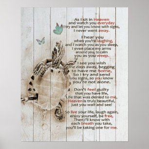 As I Sit In Heaven Turtle Memorial Gifts Poster