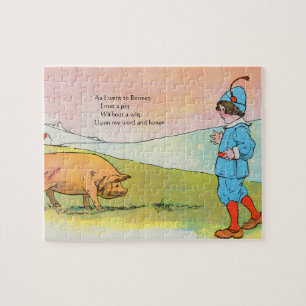 As I Went to Bonner I Met a Pig - Nursery Rhyme Jigsaw Puzzle