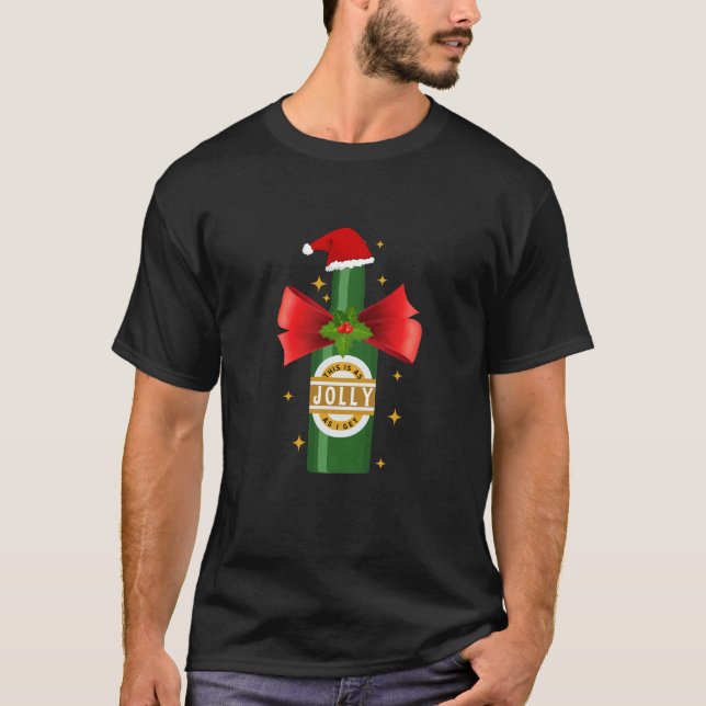 As Jolly as I get Beer Santa Hat Sarcastic Xmas T-Shirt (Front)