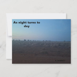 As night turns to day postcard
