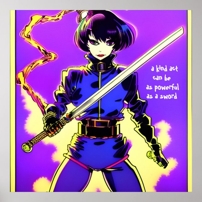 As powerful as a sword. Editable text. Poster (Front)