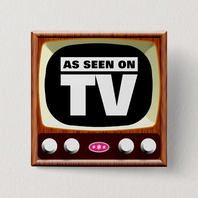 As Seen on TV - Retro TV 2 Inch Square Button (Front)