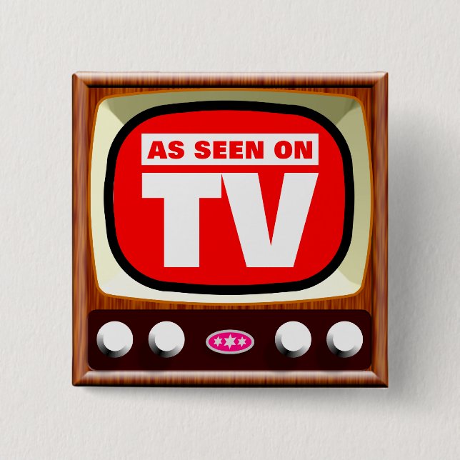 As Seen on TV - Retro TV 2 Inch Square Button (Front)