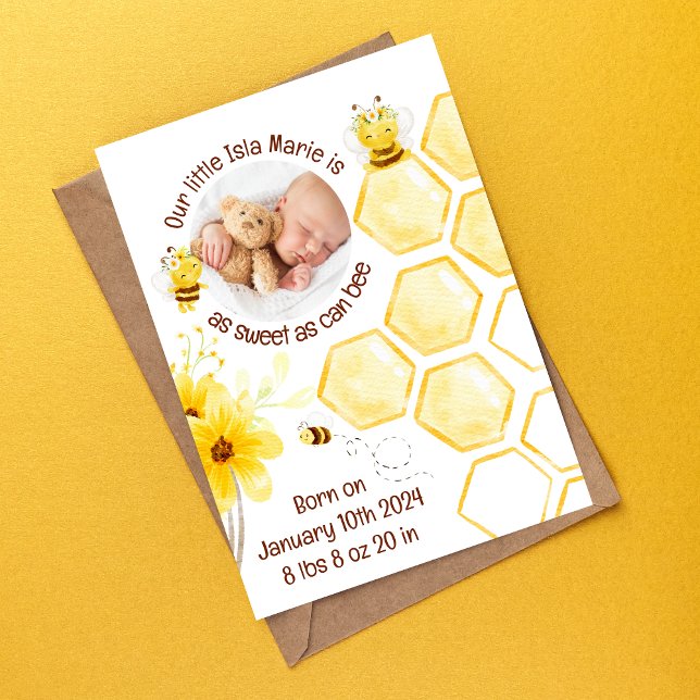 As Sweet As Can Bee Birth Announcements (Creator Uploaded)