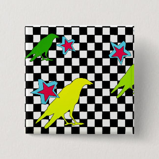 "As the crow flies" 2 Inch Square Button