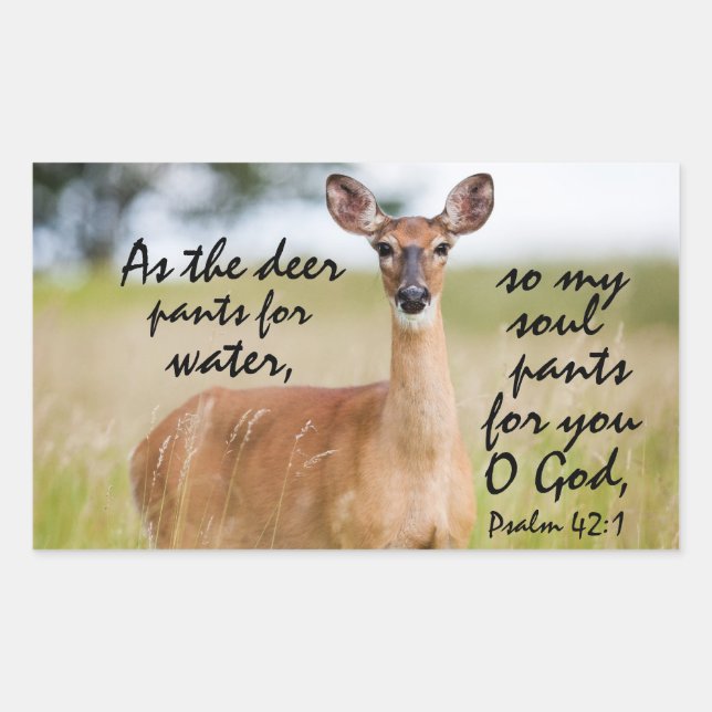 As the deer pants for water Bible Verse Psalm 42:1 Sticker (Front)