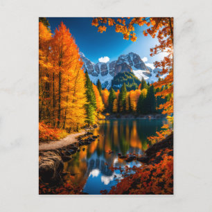 As the leaves begin to change colour and fall gent holiday postcard