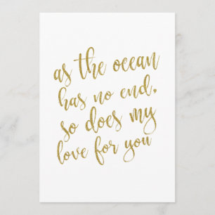 As the ocean has no end affordable wedding sign invitation