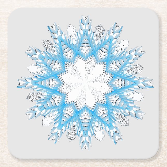 As The Snow Flies Square Paper Coaster (Front)